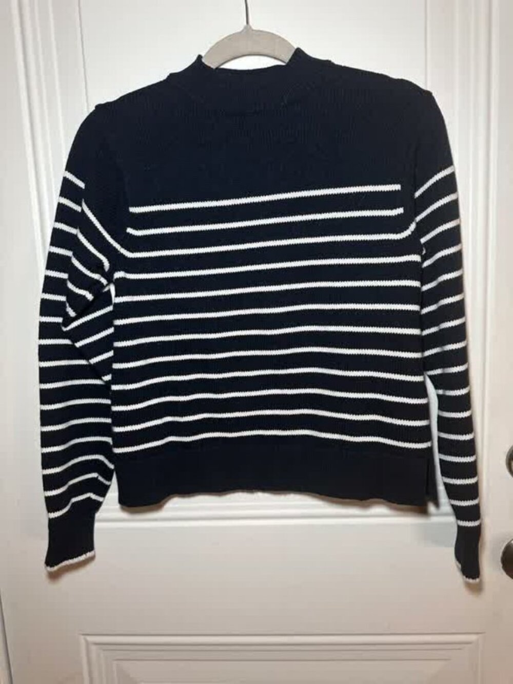 Uniqlo Black White Striped Mock Neck Sweater XS